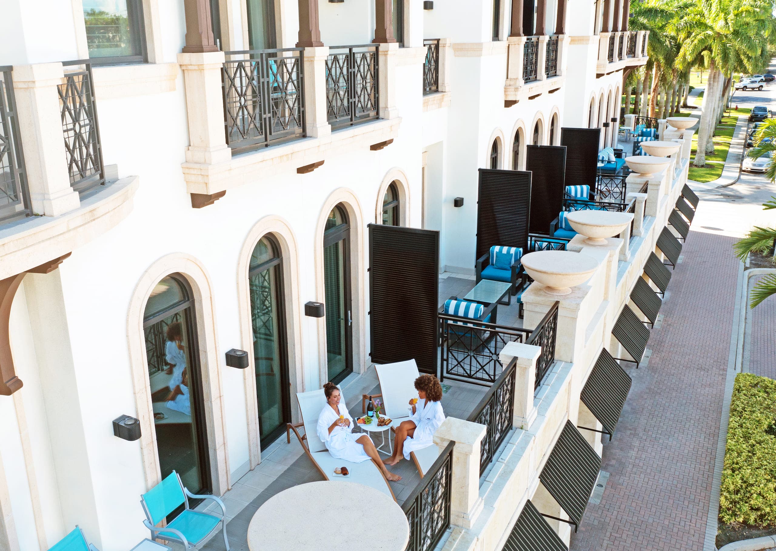 Exterior of the Club Level Suites showcasing the balconies