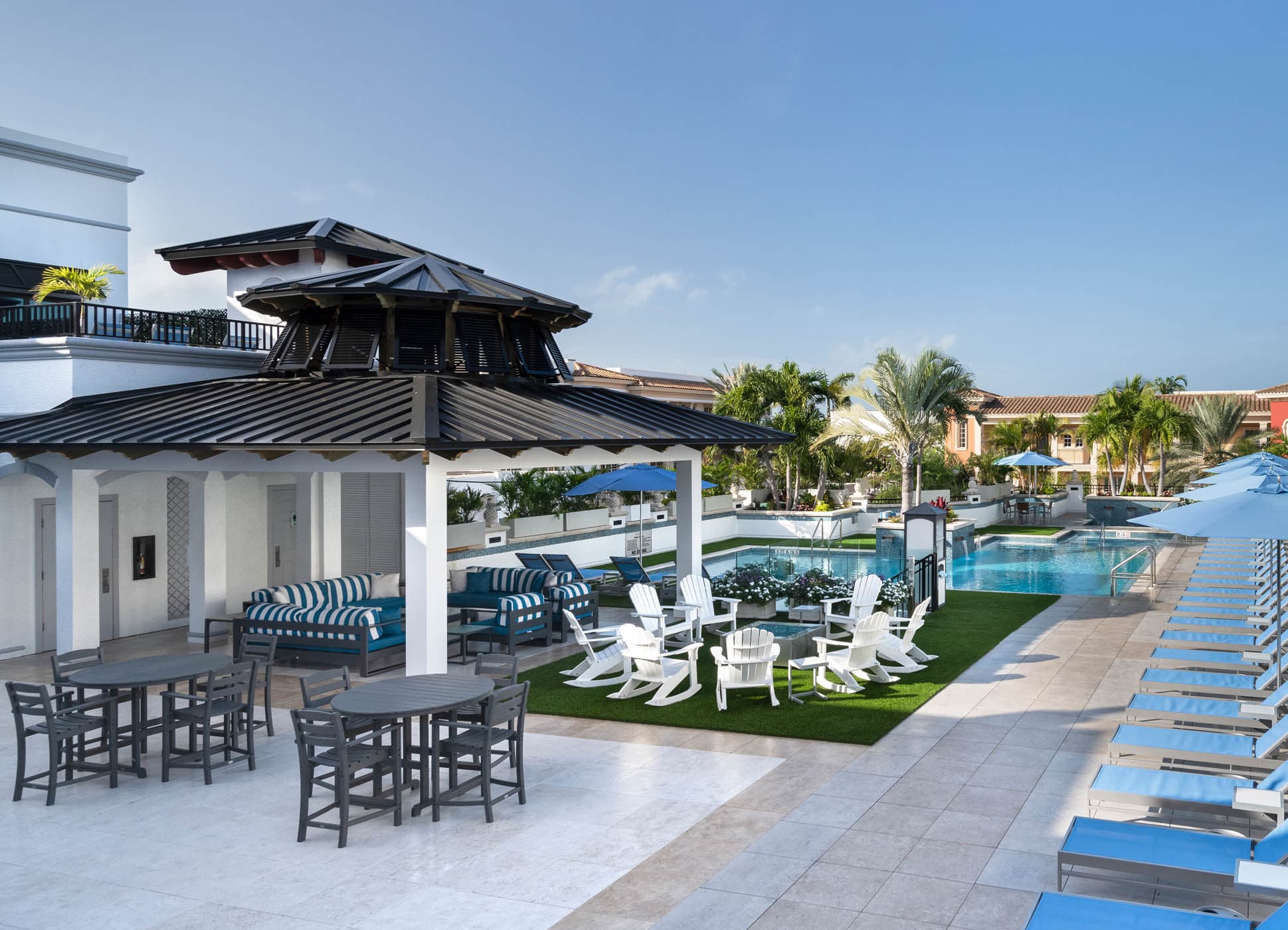 Rooftop pool and cabanas at Inn on Fifth