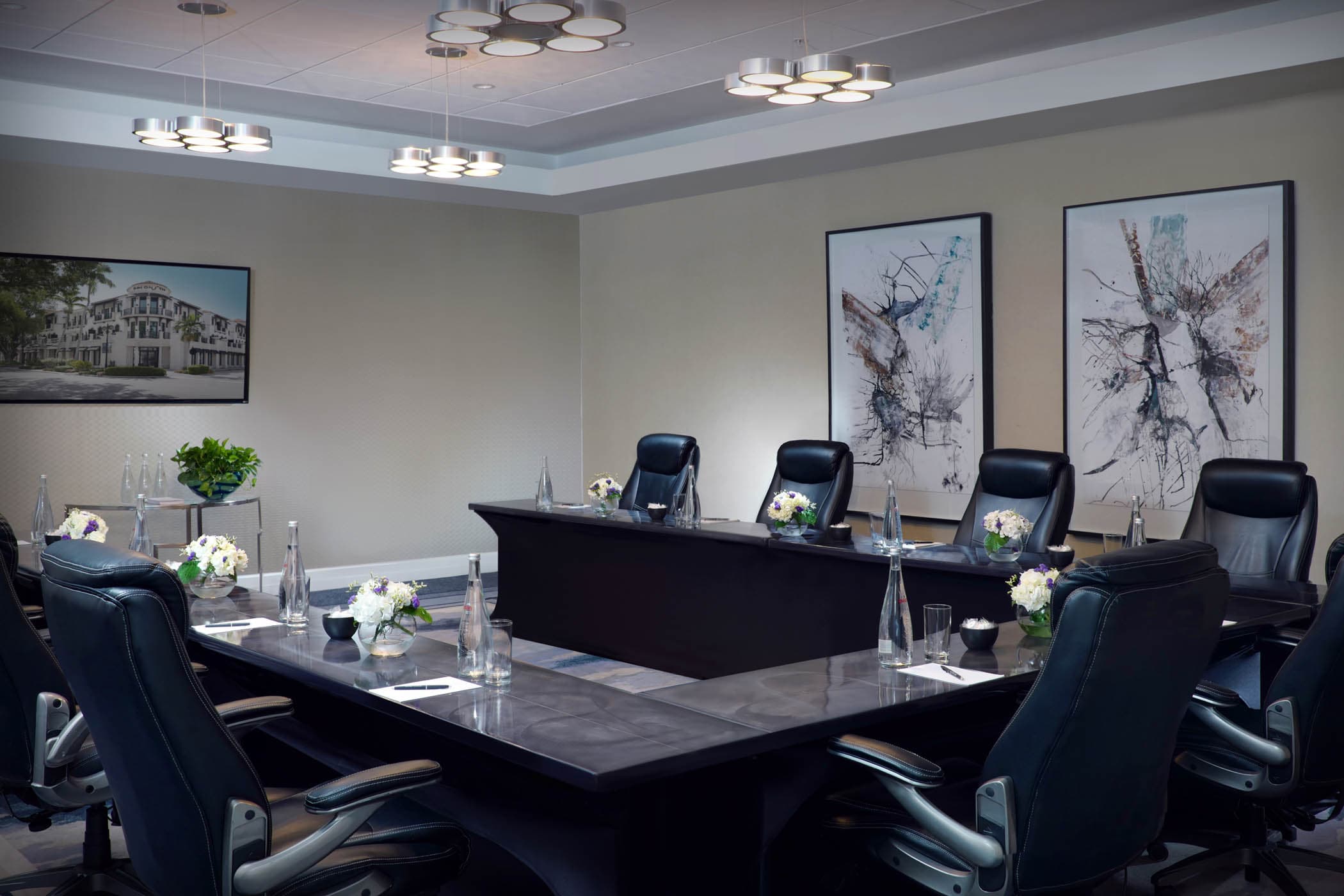 Meeting room set classroom style at Inn on Fifth in downtown Naples, Florida