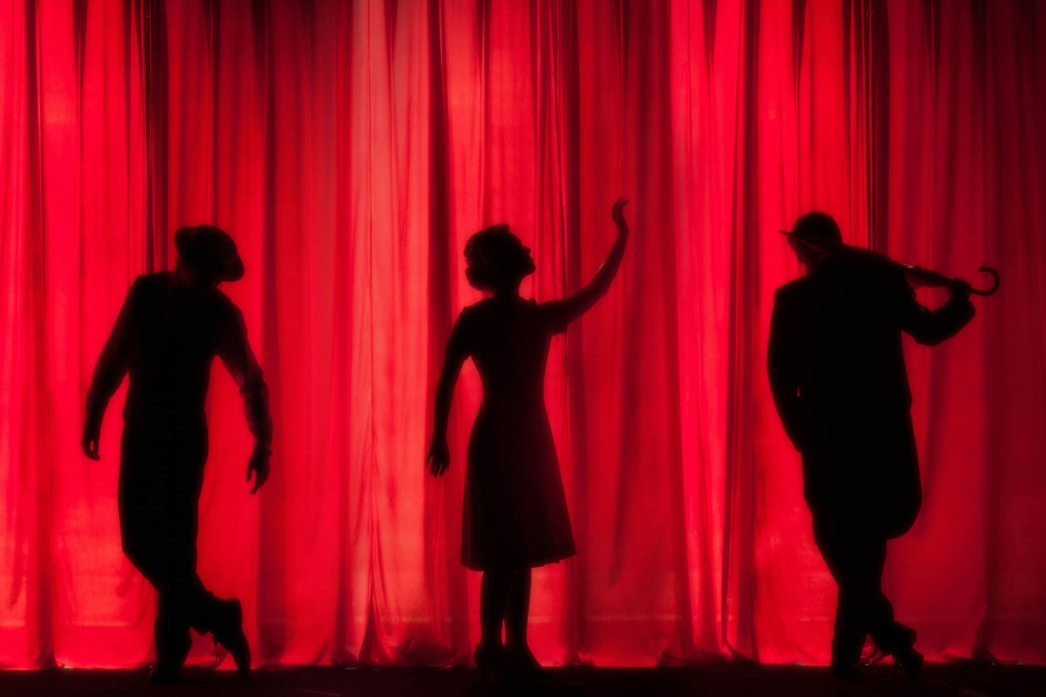 Performers on stage at a theater in downtown Naples, Florida
