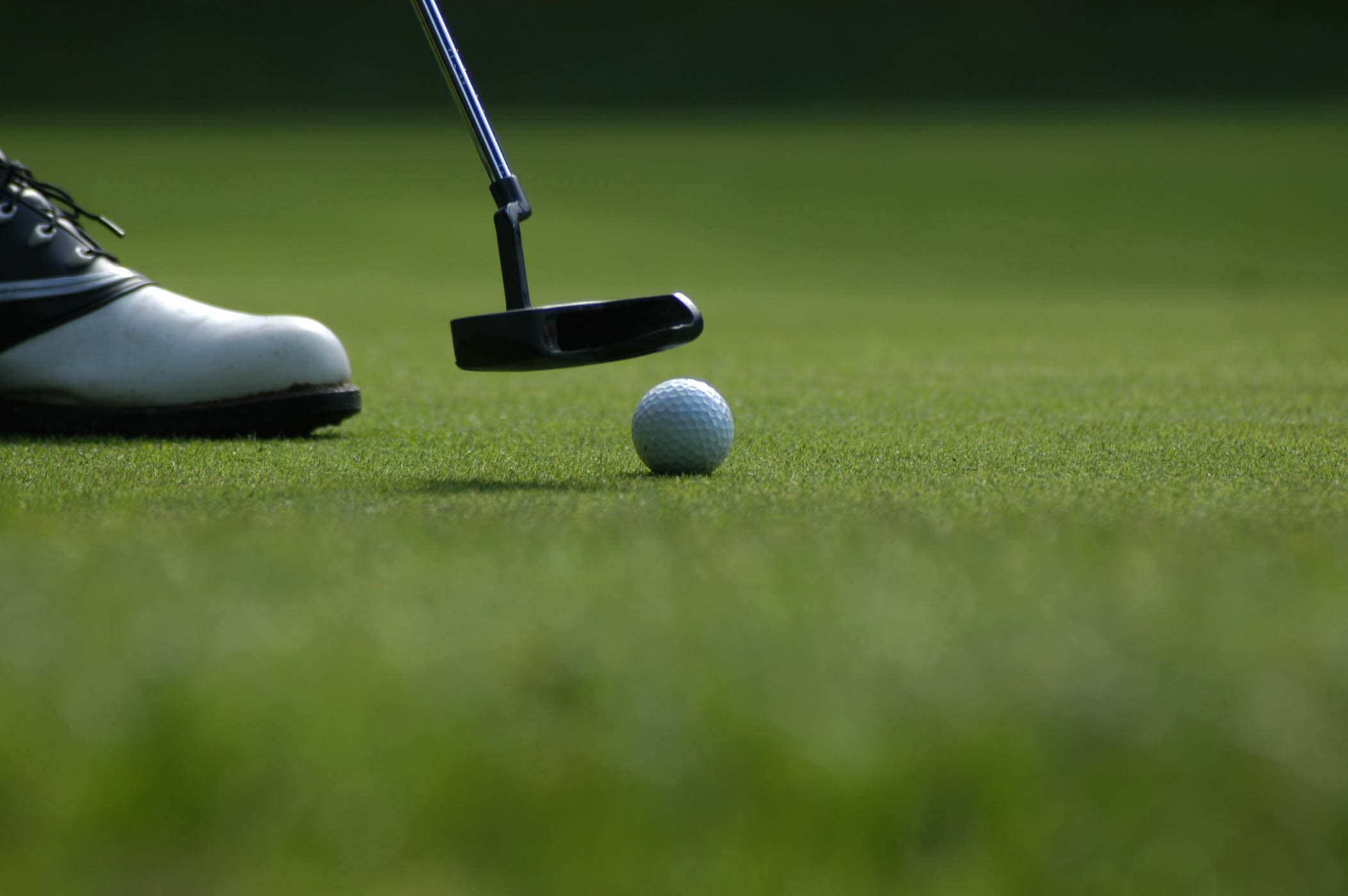 Putting on the green at a golf course near downtown Naples, Florida