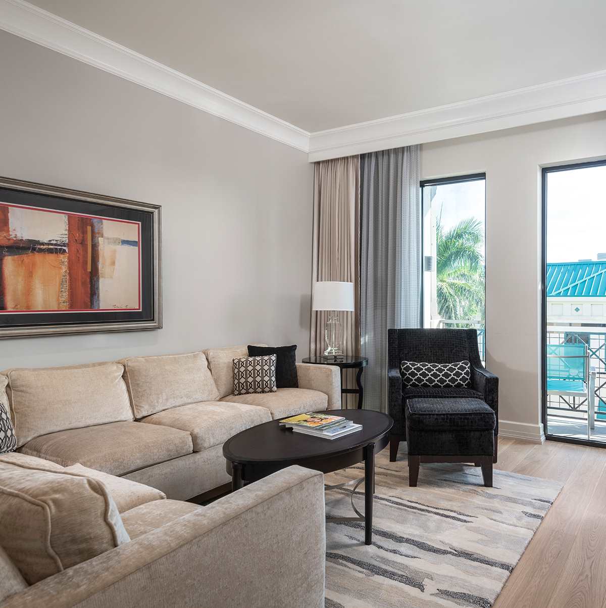 Suite overlooking pool