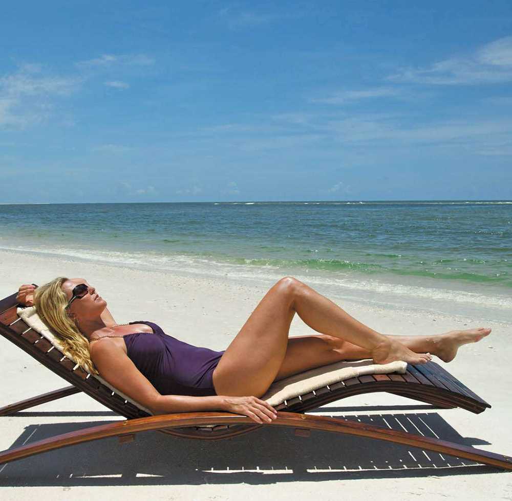 Women on beach chair at beach