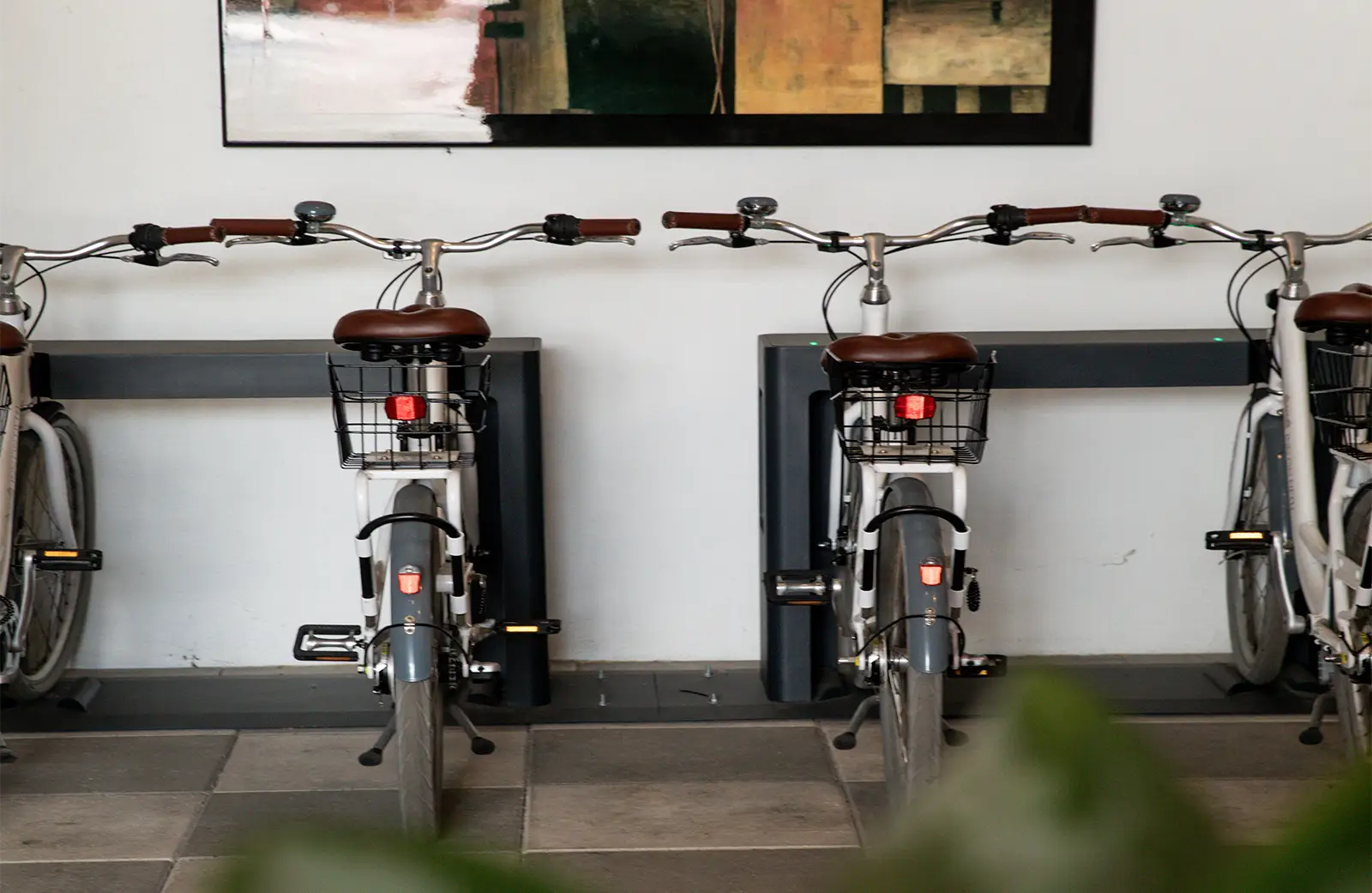 Bikes in bike racks